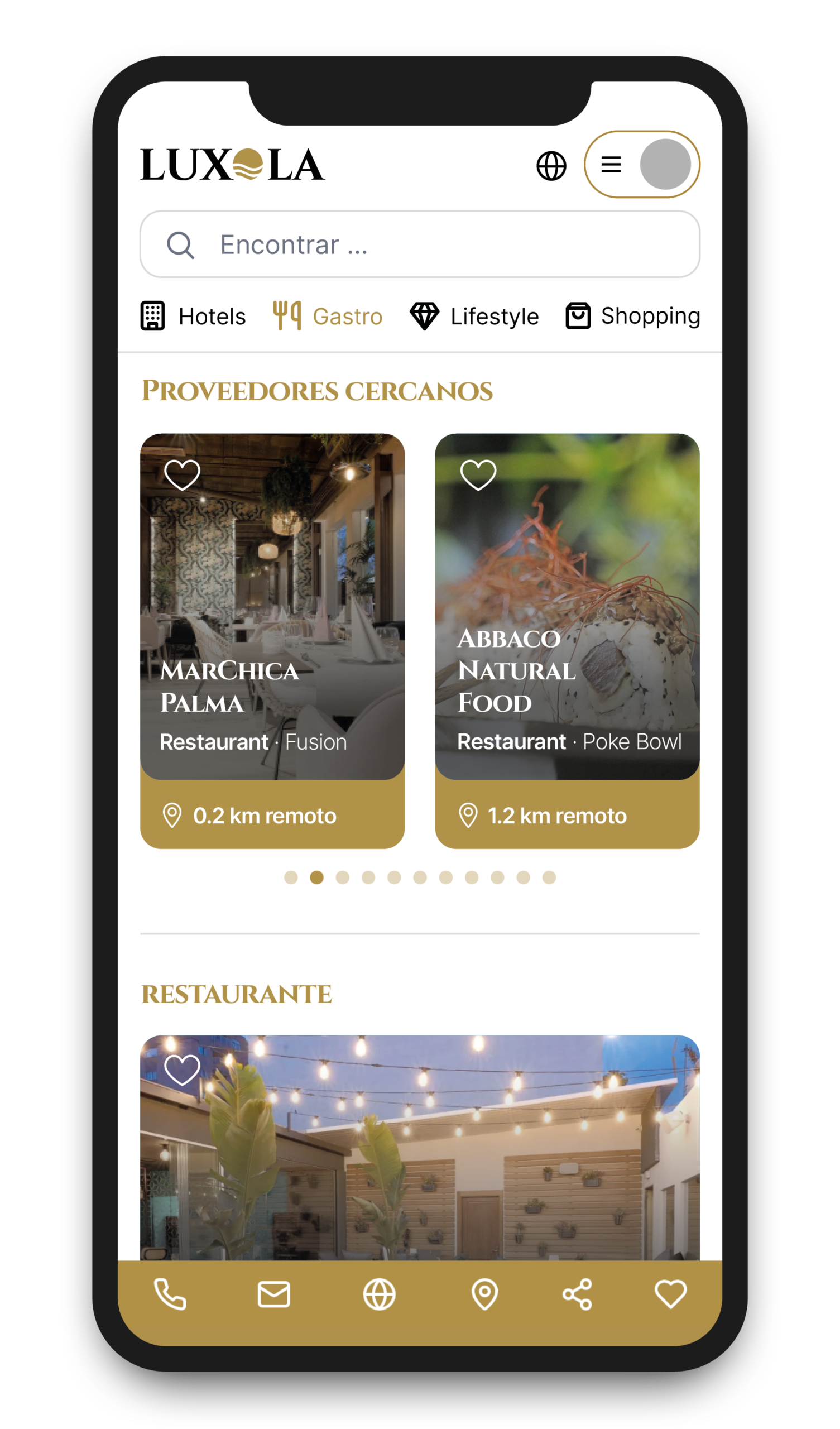 Mockups Screens Luxola Gastro ES