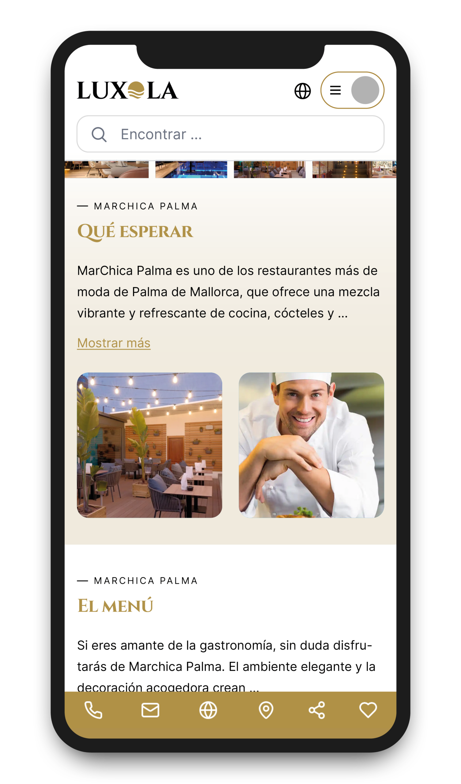 Mockups Screens Luxola Gastro ES2