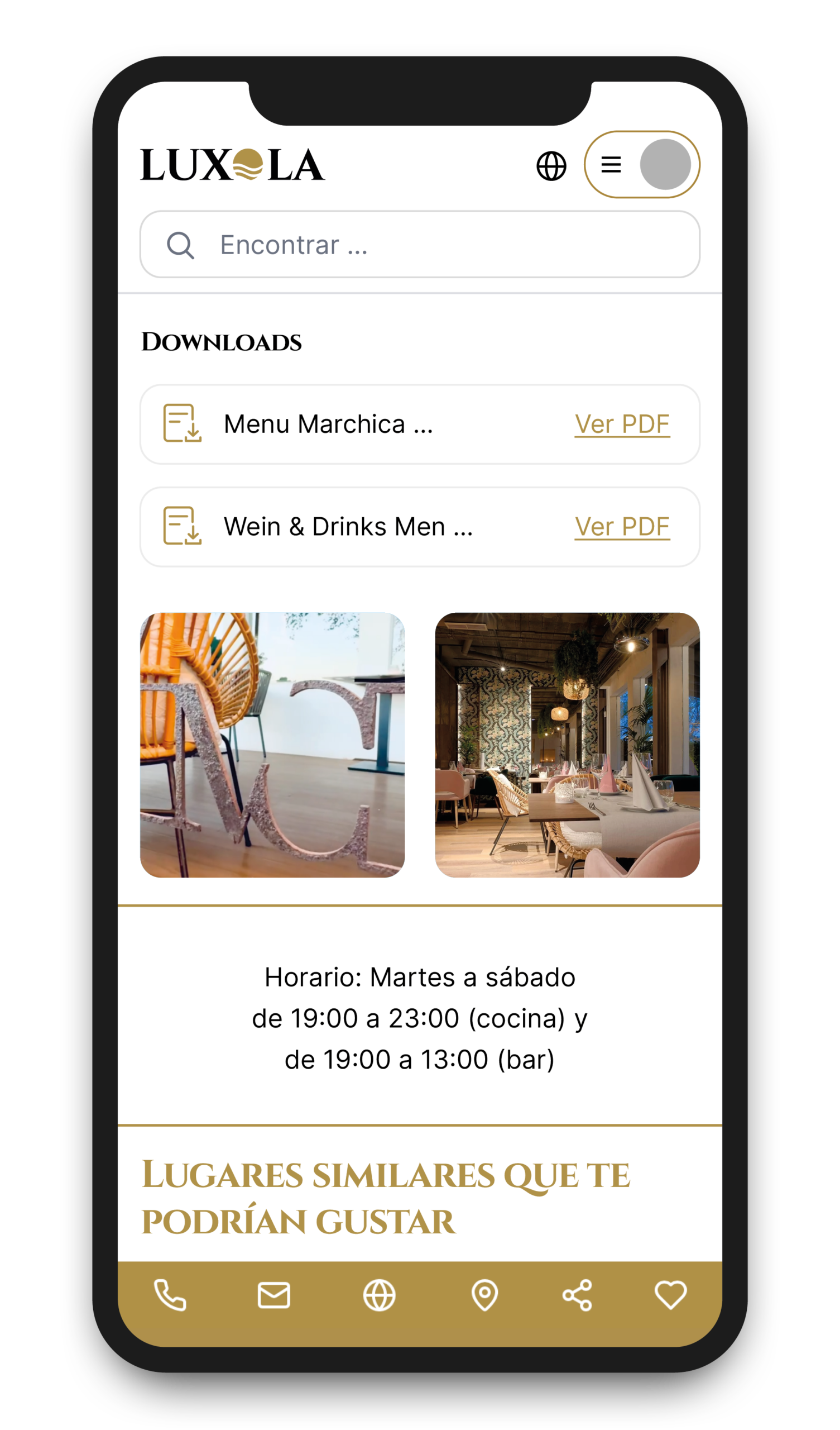 Mockups Screens Luxola Gastro ES3