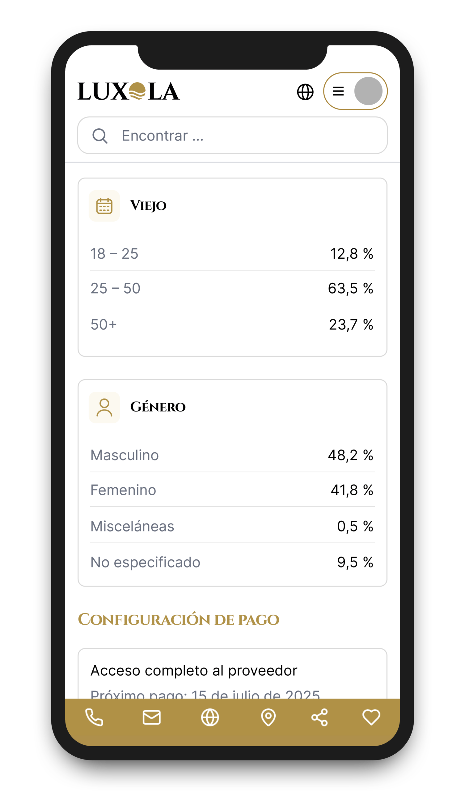 Mockups Screens Luxola Gastro ES6